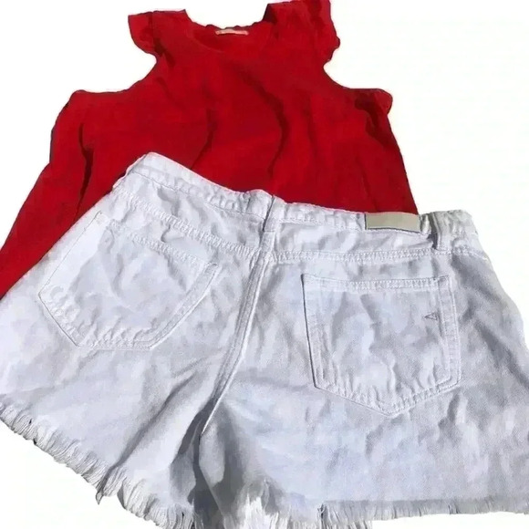 HIDDEN WHITE HIGH WAIST FRAYED HEM R  CUTOFF SHORTS SIZE MEDIUM - Picture 6 of 13